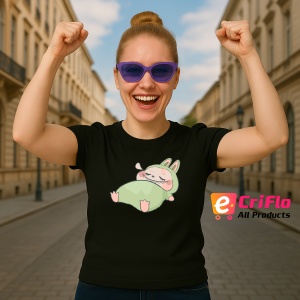 Tricou Labubu bebelus, Unisex Dama si Barbat | Copii, Culoare Negru - Img 3