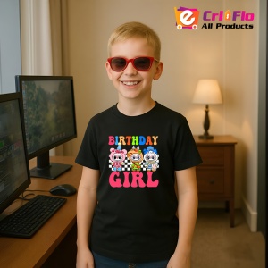 Tricou Labubu birthday girl, Unisex Dama si Barbat | Copii, Culoare Negru - Img 9