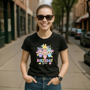 Tricou Labubu birthday multiplu, Unisex Dama si Barbat | Copii, Culoare Negru - Img 5