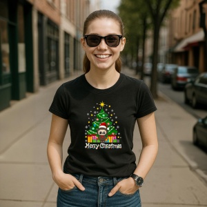 Tricou Labubu craciun cadou, Unisex Dama si Barbat | Copii, Culoare Negru - Img 5