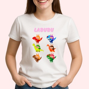 Tricou Labubu dino culori, Unisex Dama si Barbat | Copii - Img 2
