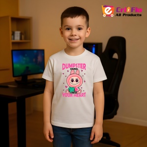 Tricou Labubu dumpster roz, Unisex Dama si Barbat | Copii - Img 4