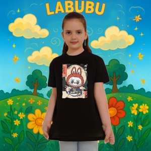 Tricou Labubu katana, Unisex Dama si Barbat | Copii, Culoare Negru - Img 8