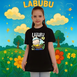 Tricou Labubu kiwi hamac, Unisex Dama si Barbat | Copii, Culoare Negru - Img 8