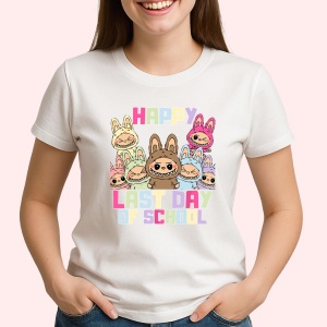 Tricou Labubu last day school, Unisex Dama si Barbat | Copii - Img 2