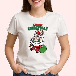 Tricou Labubu mos craciun, Unisex Dama si Barbat | Copii - Img 2