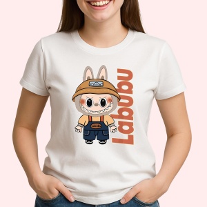 Tricou Labubu palarie portocalie, Unisex Dama si Barbat | Copii - Img 2