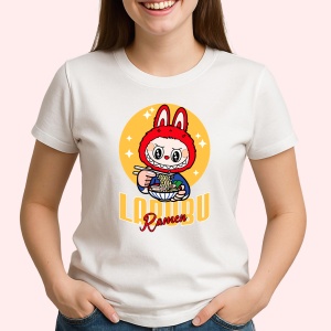 Tricou Labubu ramen roz, Unisex Dama si Barbat | Copii - Img 2