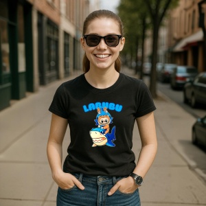 Tricou Labubu rechin, Unisex Dama si Barbat | Copii, Culoare Negru - Img 5