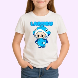Tricou Labubu rechin, Unisex Dama si Barbat | Copii