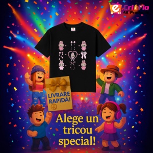 Tricou Labubu roz fundite, Unisex Dama si Barbat | Copii, Culoare Negru - Img 6