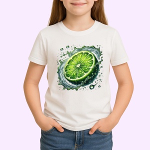 Tricou Lamaie verde si stropi intensi, Fructe, Copii | Dama - Img 1