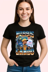 Tricou Lando Norris Colaj Artistic Echipa Mclaren Formula 1, Copii | Dama | Barbat - Img 2