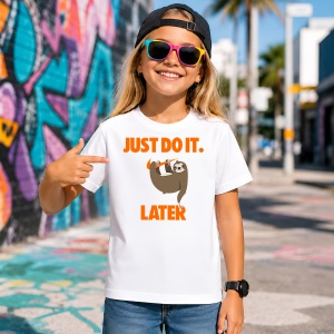 Tricou Lenes Pe Creanga Mai Tarziu Portocaliu Urban Lazy Vibe, din bumbac 100% Copii | Dama | Barbat - Img 4