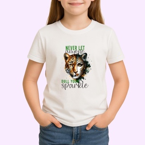 Tricou Leopard si femeie cu privire patrunzatoare mesaj never let anyone dull your sparkle Copii | Dama | Barbat Barbat - Img 4