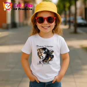 Tricou Leopard si femeie eleganta mesaj strong woman raise strong women Copii | Dama | Barbat Barbat - Img 15