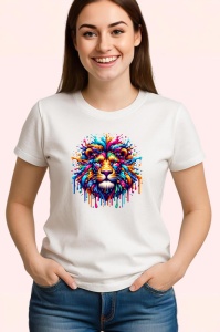 Tricou Leu stil pop art forta si culoare in design urban Copii | Dama | Barbat - Img 3