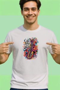 Tricou Life Is Better With Jazz Saxofon, Copii | Dama | Barbat - Img 2