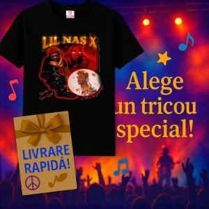 Tricou Lil Nas X - Red Theme, muzica POP, Dama | Barbat | Copii, Culoare Negru - Img 11