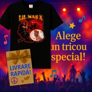 Tricou Lil Nas X - Red Theme, muzica POP, Dama | Barbat | Copii, Culoare Negru - Img 15