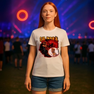 Tricou Lil Nas X - Red Theme, muzica POP, Dama | Barbat | Copii - Img 6