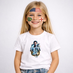Tricou Lionel Messi Argentina World Cup Fifa 2026 V2, din bumbac 100%, tricou alb, Copii | Dama | Barbat - Img 2