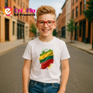 Tricou Lithuania Steag Splash Art, Copii | Dama | Barbat - Img 8