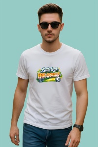 Tricou Little Legs Big Goals Minge Fotbal V1, din bumbac 100% , tricou alb pentru Copii | Dama | Barbat - Img 3