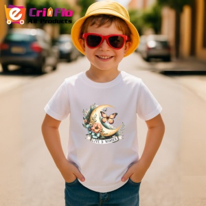 Tricou Live and Wander design luna fluture cu flori boho inspirational Copii | Dama | Barbat Barbat - Img 13