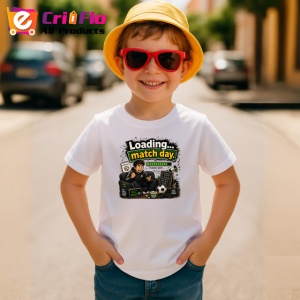 Tricou Loading Match Day Suporter Fotbal Amuzant, din bumbac 100% , tricou alb pentru Copii | Dama | Barbat - Img 4