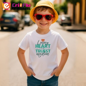 Tricou Loving Heart Truest Wisdom Citat Motivational, din bumbac 100% , tricou alb pentru Copii | Dama | Barbat - Img 4