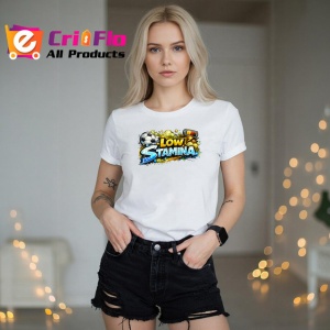 Tricou Low Stamina Minge Fotbal Obosita Amuzant, din bumbac 100% , tricou alb pentru Copii | Dama | Barbat - Img 7
