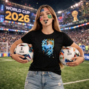 Tricou Luis Suarez Uruguay World Cup Fifa 2026 V2, din bumbac 100%, tricou negru, Copii | Dama | Barbat - Img 9