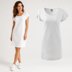 Tricou Lung Tip Rochie Damă Malfini Love 123, Roz, 95% Vâscoză, Croială Lejeră, Guler Tip Barcă, XS–2XL - Img 23