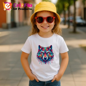 Tricou Lup cu pete de culoare si fundal alb Copii | Dama | Barbat - Img 11