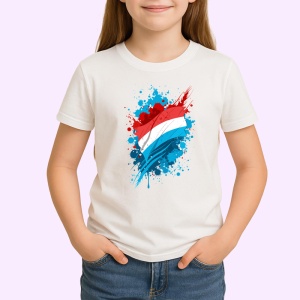 Tricou Luxembourg Steag Splash Art, Copii | Dama | Barbat - Img 3