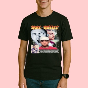 Tricou Mac Miller - Colaj fete alb-rosu, muzica Pop, Dama | Barbat | Copii, Culoare Negru