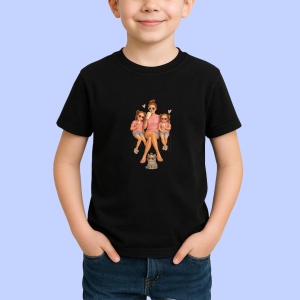 Tricou Mamica fericita Negru, Copii | Dama | Barbat
