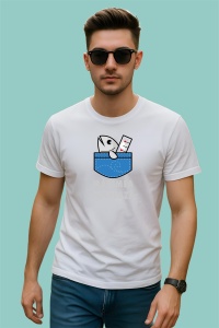 Tricou Marimea Conteaza Buzunar, din bumbac 100%, tricou alb, Dama | Barbat - Img 2