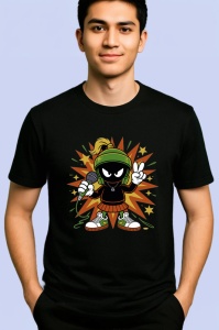 Tricou Marvin the Martian stil cool cu fundal exploziv Copii | Dama | Barbat Barbat - Img 4