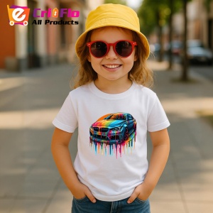 Tricou Masina in stil graffiti curcubeu fundal alb Copii | Dama | Barbat - Img 11