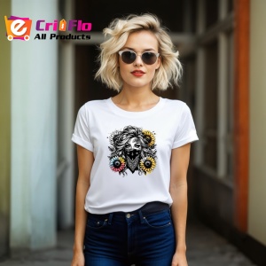 Tricou masked woman flower eyes tattoo, femeie cu masca si tatuaj ochi de flori, Copii | Dama | Barbat - Img 11