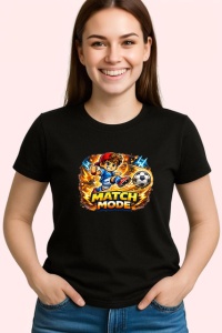 Tricou Match Mode Copil Fotbalist Minge V1, din bumbac 100%, tricou negru Copii | Dama | Barbat - Img 3