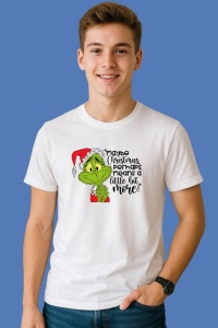 Tricou Maybe Christmas Perhaps Grinchmas For Cricut, din bumbac 100%, tricou alb, Copii | Dama | Barbat - Img 2