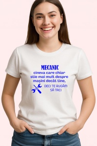 Tricou mecanic cineva care chiar stie despre masini decat tine mesaj comic, Copii | Dama | Barbat - Img 3