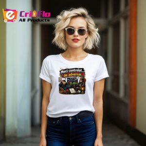 Tricou Meci Controlat De Adversar Gamer Fotbal Amuzant, din bumbac 100% , tricou alb pentru Copii | Dama | Barbat - Img 8