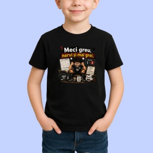 Tricou Meci Greu Nervi Si Mai Grei Suporter Amuzant, din bumbac 100%, tricou negru Copii | Dama | Barbat - Img 2