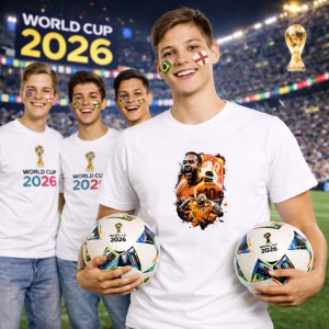 Tricou Memphis Depay Netherlands World Cup Fifa 2026, din bumbac 100%, tricou alb, Copii | Dama | Barbat - Img 7