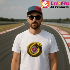 Tricou Mercedes Sarpe Galben Asteptand Sa Atace | Unisex Dama si Barbat - Img 2