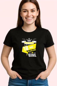 Tricou Mi Au Trebuit 18 Ani Bine Galben, din bumbac 100%, tricou negru, Dama | Barbat